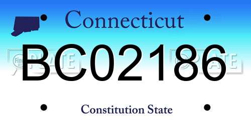 BC02186 Connecticut License Plate