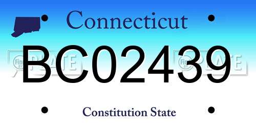 BC02439 Connecticut License Plate