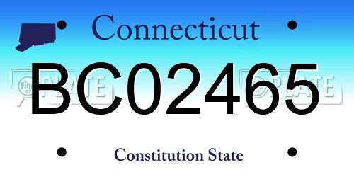 BC02465 Connecticut License Plate