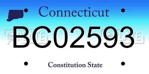 BC02593 Connecticut License Plate