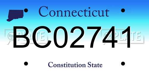 BC02741 Connecticut License Plate