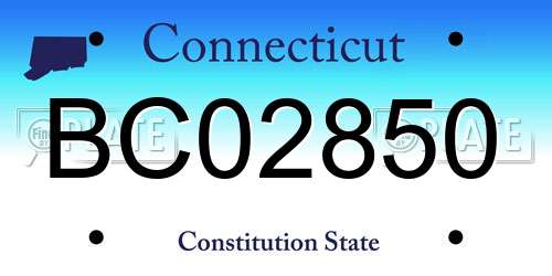 BC02850 Connecticut License Plate