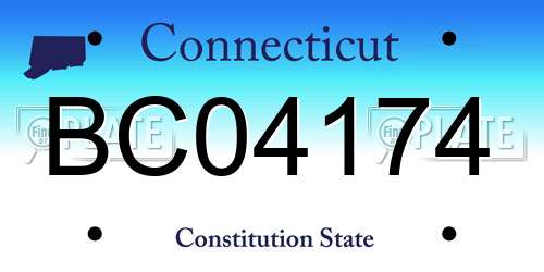 BC04174 Connecticut License Plate