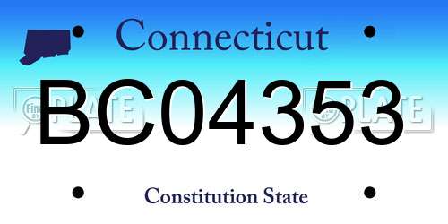 BC04353 Connecticut License Plate