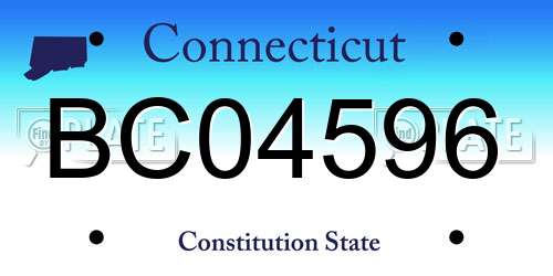 BC04596 Connecticut License Plate