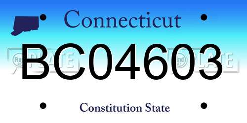 BC04603 Connecticut License Plate