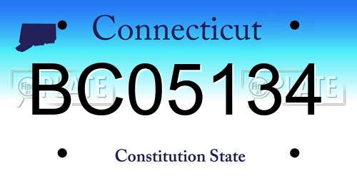 BC05134 Connecticut License Plate