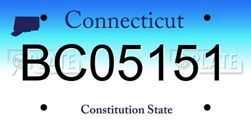 BC05151 Connecticut License Plate