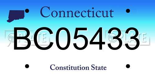 BC05433 Connecticut License Plate