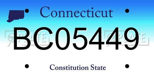 BC05449 Connecticut License Plate