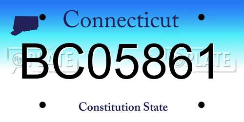 BC05861 Connecticut License Plate