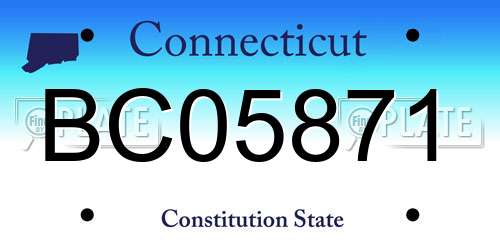 BC05871 Connecticut License Plate