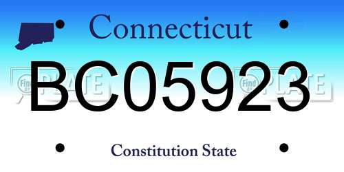 BC05923 Connecticut License Plate