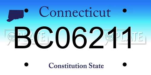 BC06211 Connecticut License Plate
