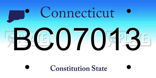 BC07013 Connecticut License Plate