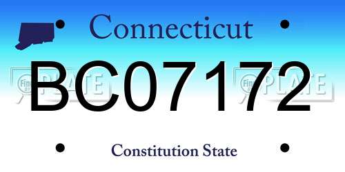 BC07172 Connecticut License Plate