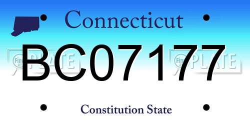 BC07177 Connecticut License Plate