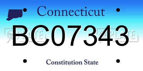 BC07343 Connecticut License Plate