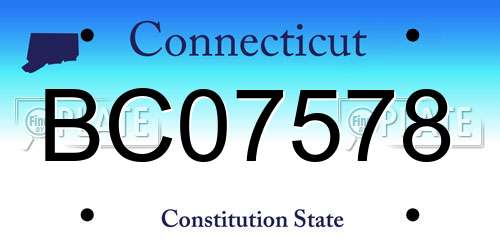 BC07578 Connecticut License Plate
