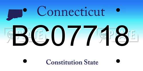 BC07718 Connecticut License Plate