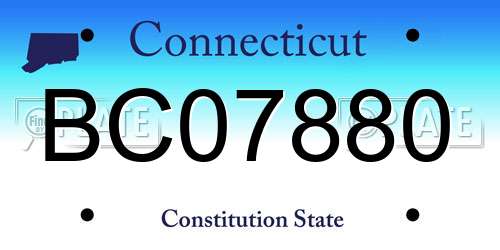 BC07880 Connecticut License Plate