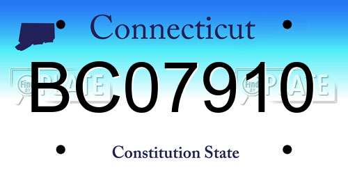 BC07910 Connecticut License Plate