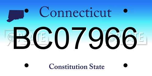 BC07966 Connecticut License Plate