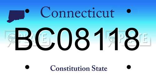 BC08118 Connecticut License Plate