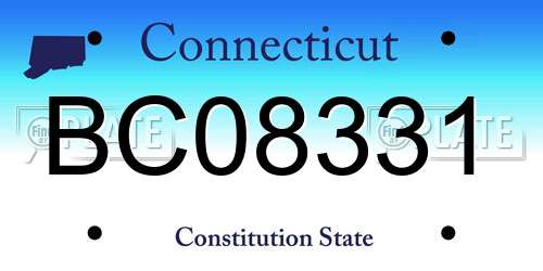 BC08331 Connecticut License Plate