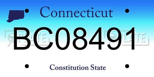 BC08491 Connecticut License Plate