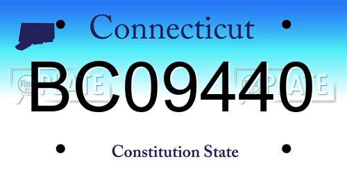 BC09440 Connecticut License Plate