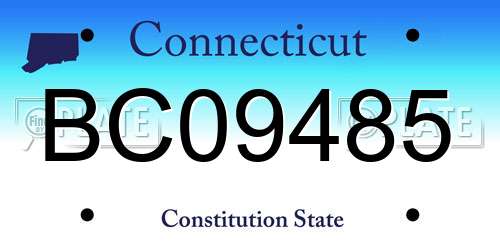 BC09485 Connecticut License Plate