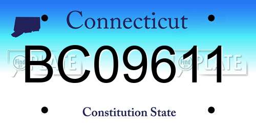 BC09611 Connecticut License Plate