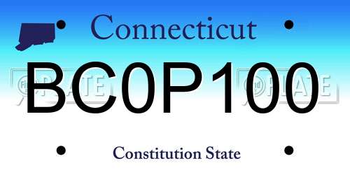 BC0P100 Connecticut License Plate