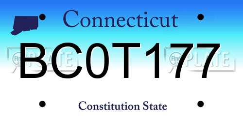 BC0T177 Connecticut License Plate