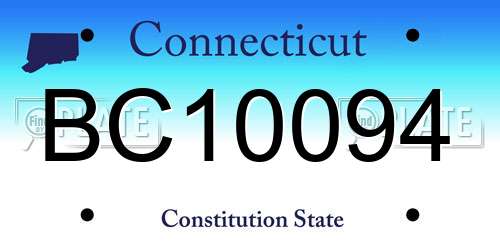 BC10094 Connecticut License Plate