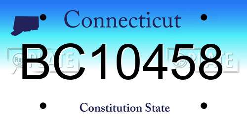 BC10458 Connecticut License Plate