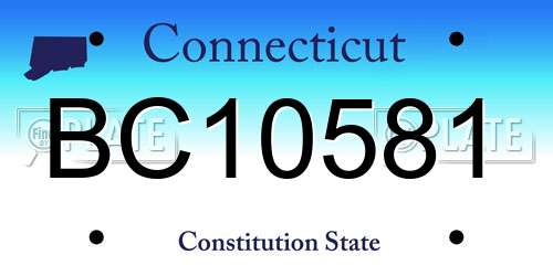 BC10581 Connecticut License Plate