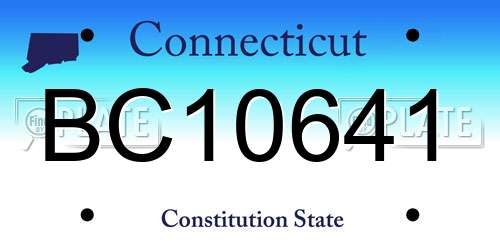 BC10641 Connecticut License Plate