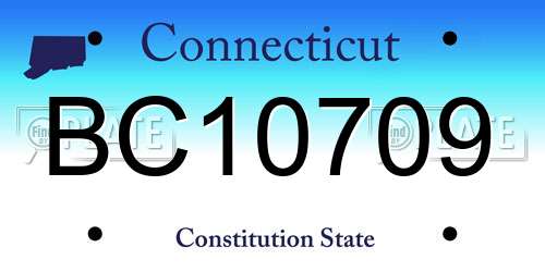 BC10709 Connecticut License Plate