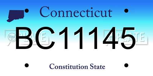 BC11145 Connecticut License Plate