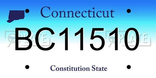 BC11510 Connecticut License Plate
