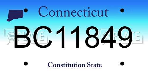 BC11849 Connecticut License Plate