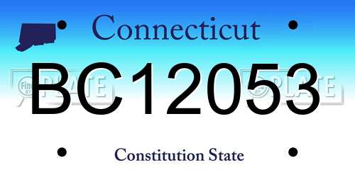 BC12053 Connecticut License Plate