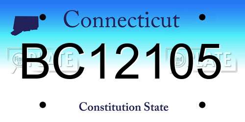 BC12105 Connecticut License Plate
