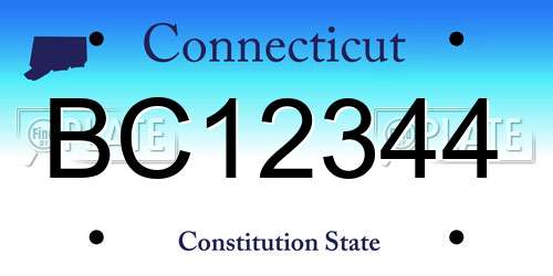 BC12344 Connecticut License Plate