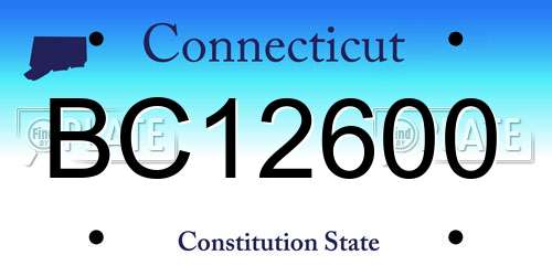 BC12600 Connecticut License Plate