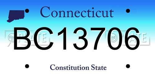 BC13706 Connecticut License Plate