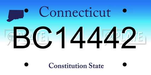 BC14442 Connecticut License Plate