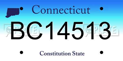 BC14513 Connecticut License Plate